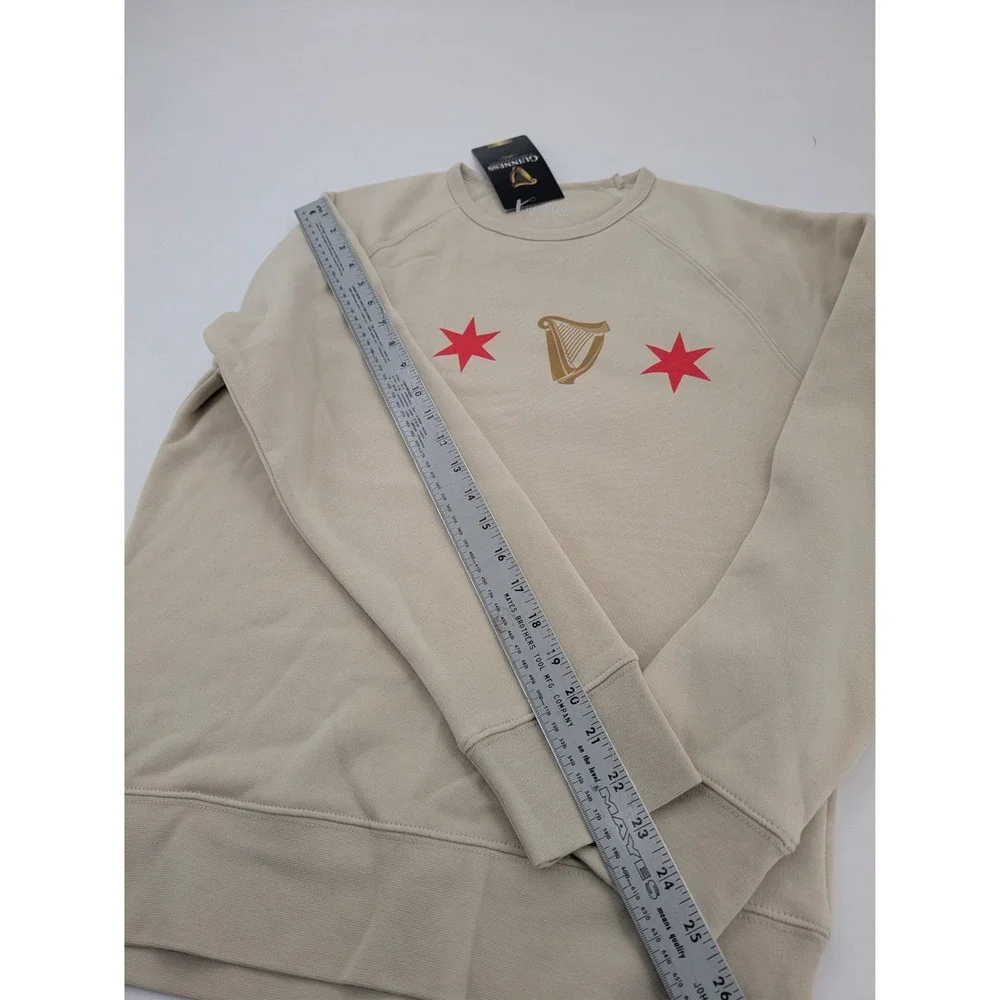 Chicago‎ Stars Crewneck Guinness Open Gate Brewery Size XS Fleece Beige